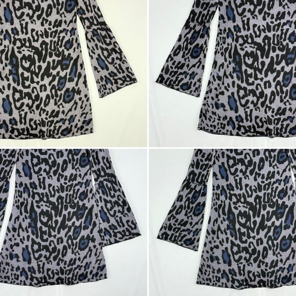 JOHN + JENN Small Leopard print Knit sweater dress Flare Sleeves - Picture 8 of 16
